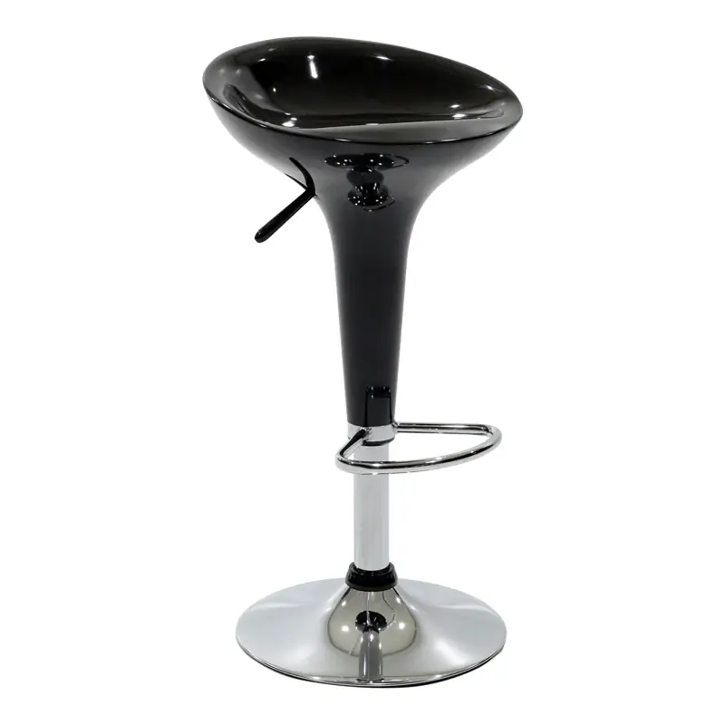 Scaun de bar Felice reglabil pe inaltime baza, negru-crom, 40x43x84 cm Mai ieftin