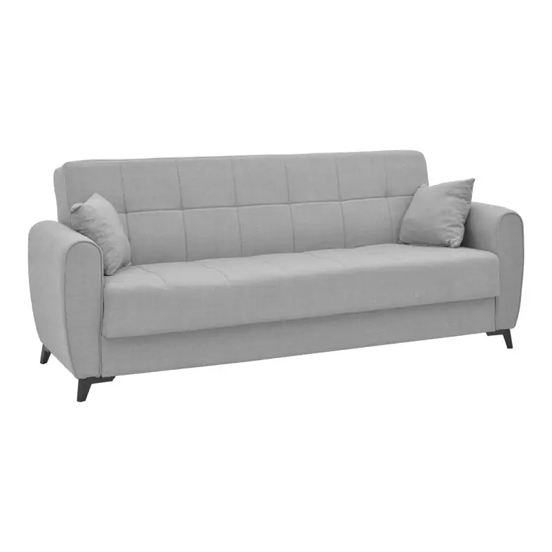 Canapea extensibila cu trei locuri Lincoln cu spatiu de depozitare tesatura Gri, deschis, 225x85x90 cm Ofertă