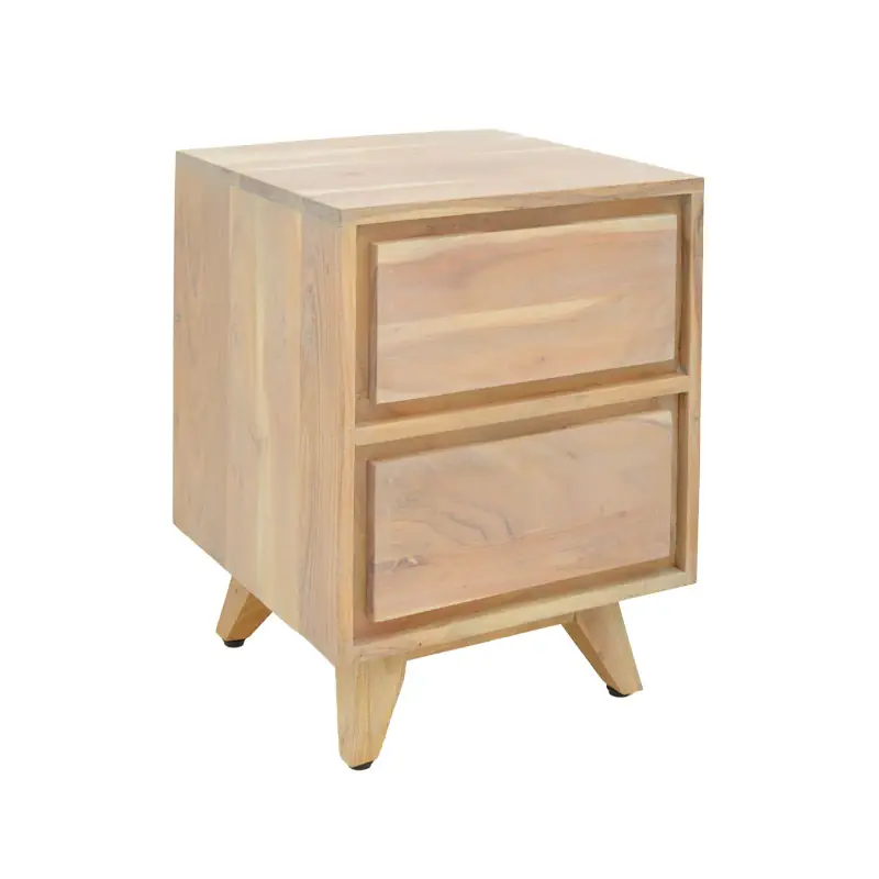Noptiera Emira, Lemn de salcam, Natural, 40x40x54 cm Ieftin